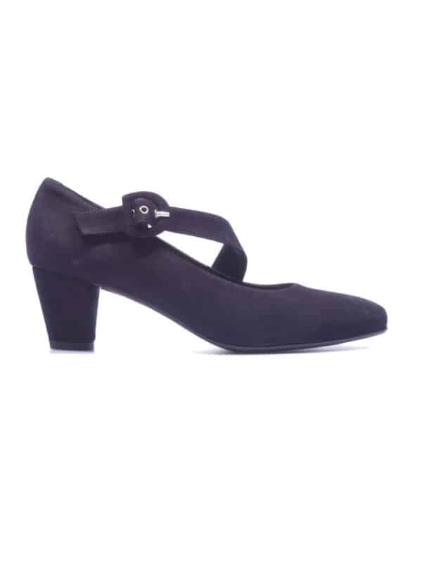 Antonio Paolo - 2591 - Donkerblauw suéde pump met wreefband