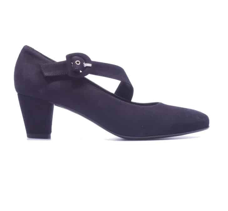 Antonio Paolo – 2591 – Donkerblauw suéde pump met wreefband