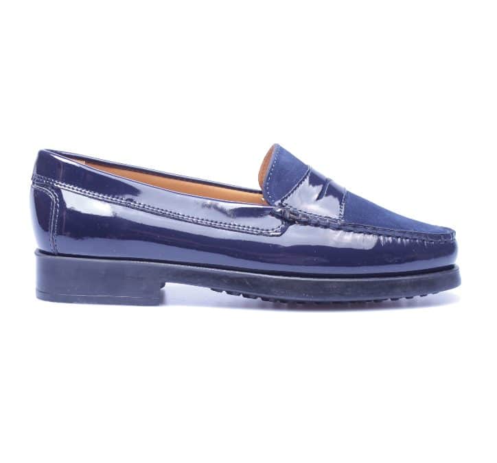 Antonio Paolo – 471 – Blauw Lak -suede Mocassins rubber zool