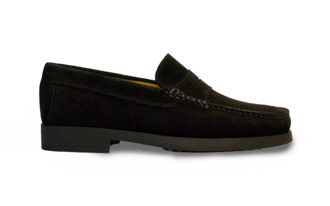 Antonio Paolo – 513 Zwart suède mocassin met rubber zool
