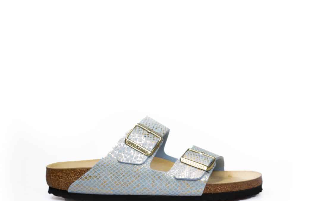 Birkenstock – Arizona Blue Shiny Phyton sandaal