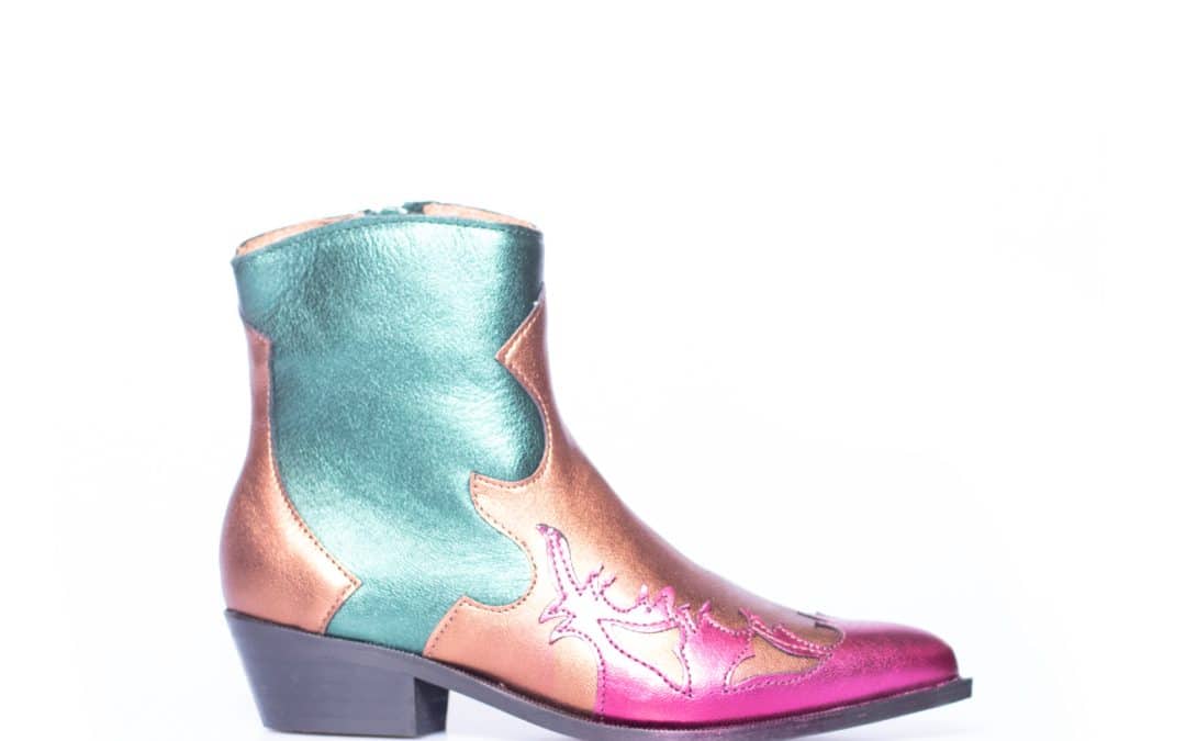 DWRS Label – Monkey Donkergroen brons western enkellaars