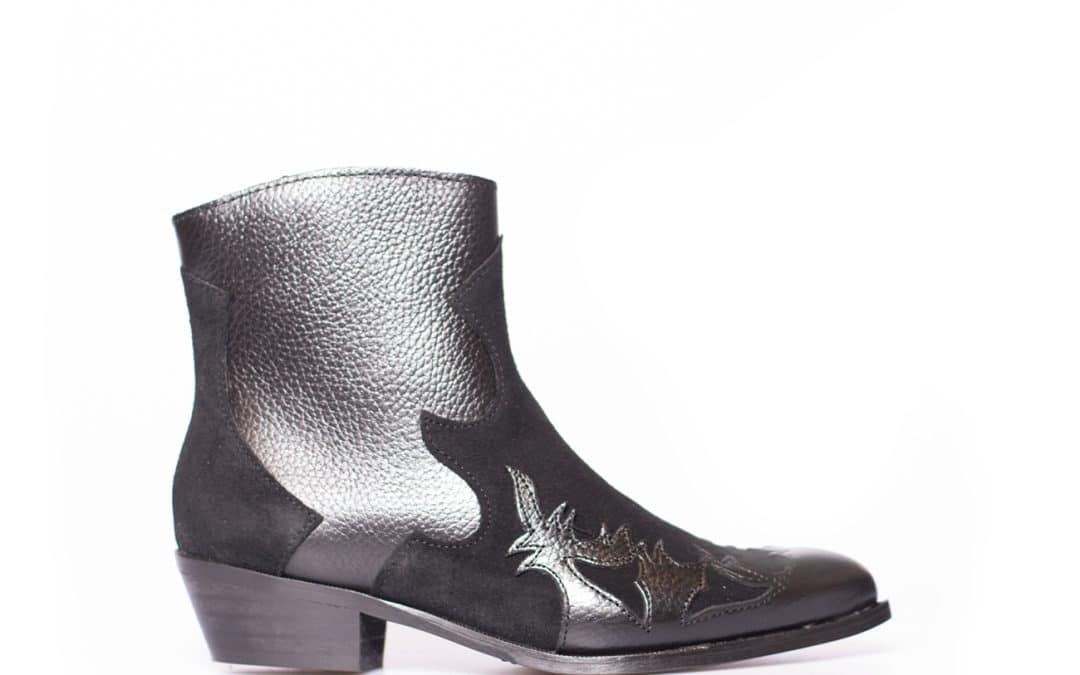 DWRS Label – Monkey Zwart leer western enkellaars