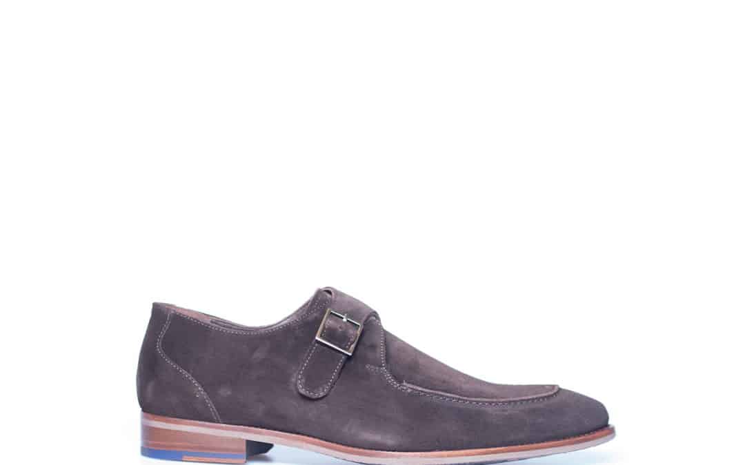 Floris van Bommel – De Stapper 37.02 Donkerbruin suede gesp schoen