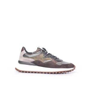 Floris van Bommel - Noppi 15.02 Donkerbruin suede combi sneaker