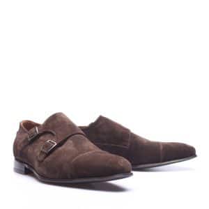 Floris van Bommel | 12390/03 | Donkerbruin suede gespschoen