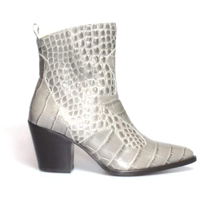 Toral – 12519 – Grijs leer croco enkellaars