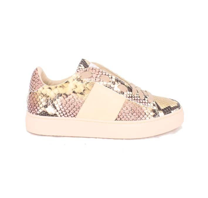 Stokton – 651D – Roze slang print sneaker