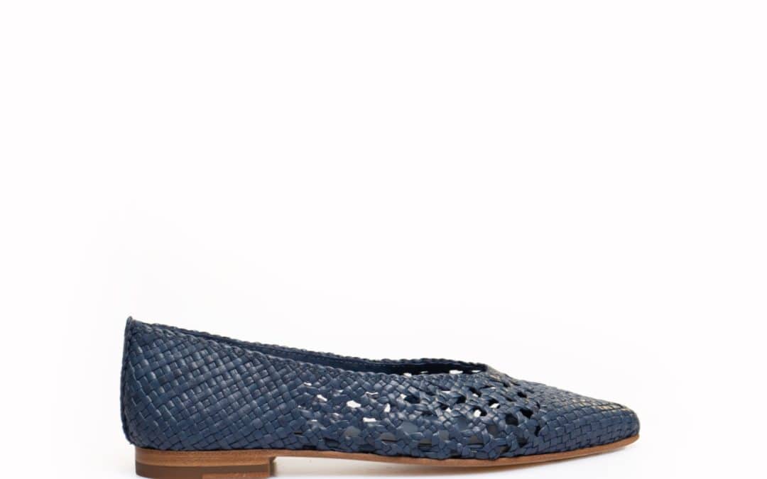 Allan K – Lenny – Jeans blauw gevlochten pump