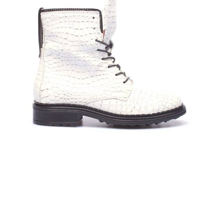 Mjus – 223204 – Wit croco print veterboot