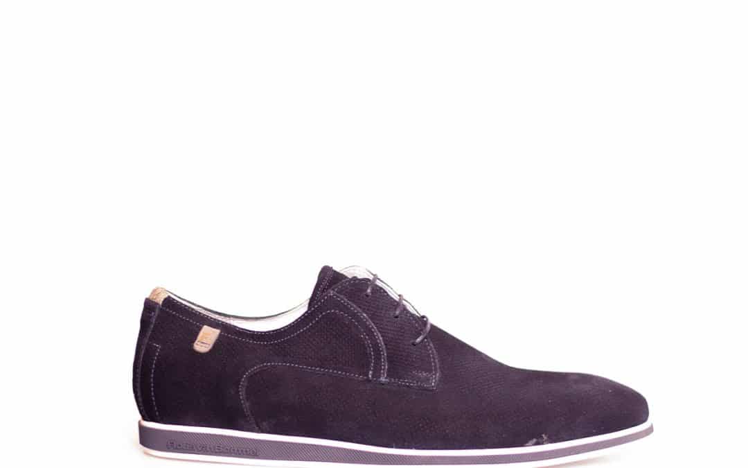 Floris van Bommel – Presli 02.17 blauw suede veterschoen