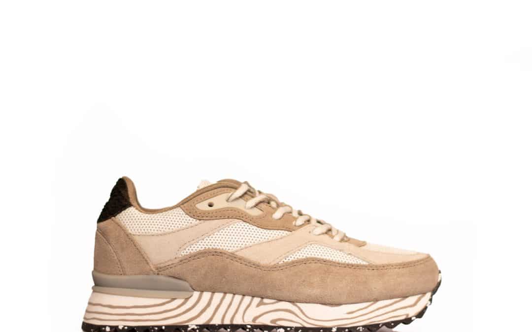 Woden – Sophie Marble biege taupe combi sneaker