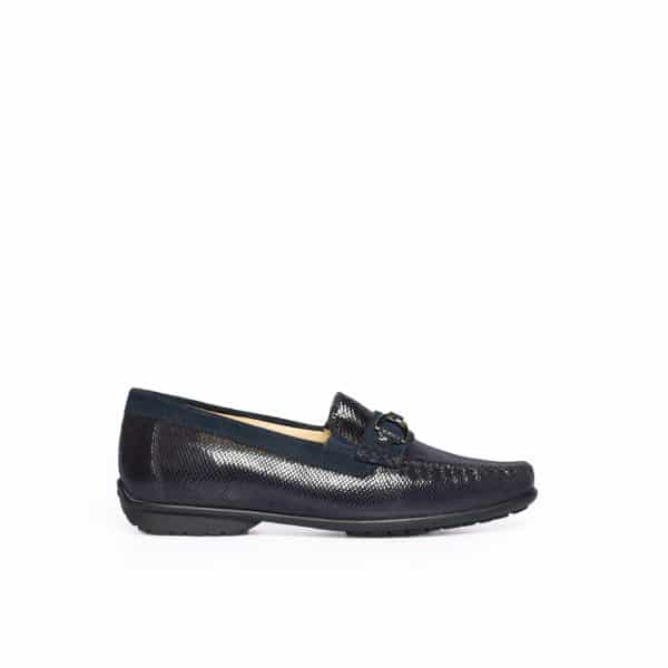 Sioux - Cortizia Blauw Suede print mocassin