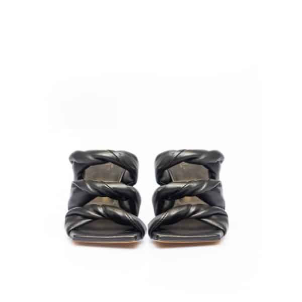 Toral - Twisted Zwart leer sandaal slipper - Afbeelding 4