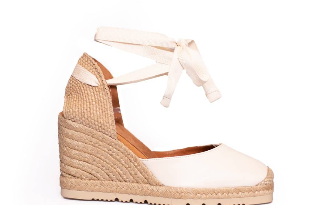 Unisa – Carat – Ivoor leer espadrilles