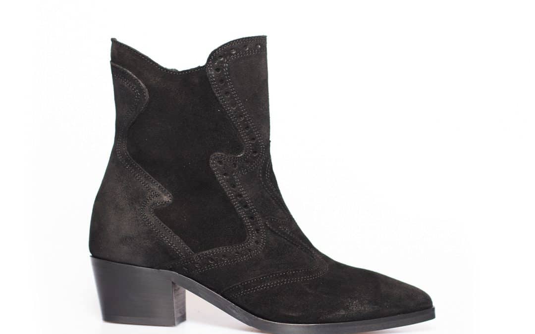 Via vai – 59073 Shelly Coop Zwart suede enkellaars