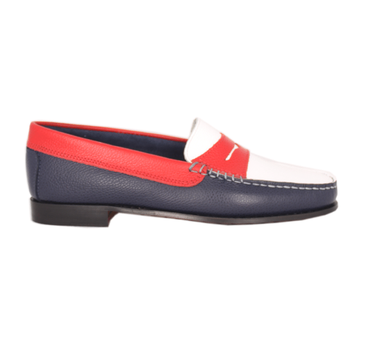 Antonio Paolo – 471 – Rood/Wit/Blauw leren penny loafer