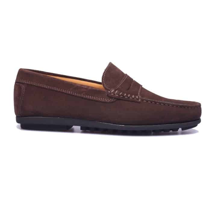 Antonio Paolo – 513 Qatar – Donker bruin suède mocassins (noppen)
