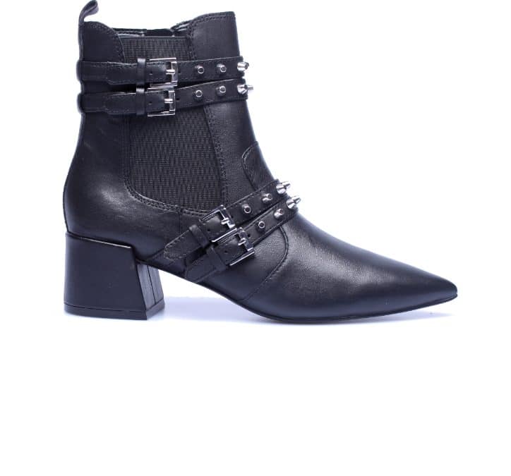 Kendall + Kylie – Rad-  Zwart leer enkellaars met studs