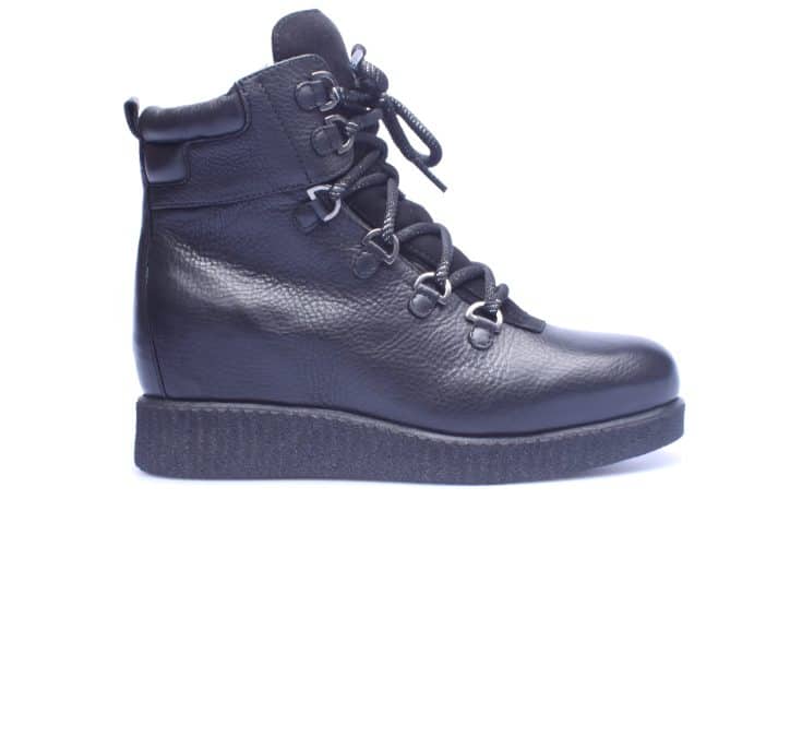 Unisa – Claus – Zwart leer veterboot