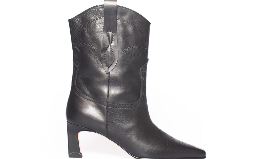 Toral – Honey zwart leer enkellaars