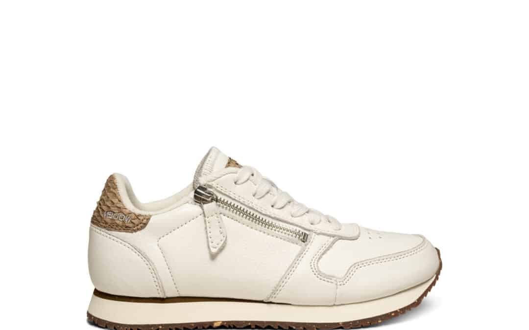 Woden – Ydun leather zipper – Wit leer sneaker