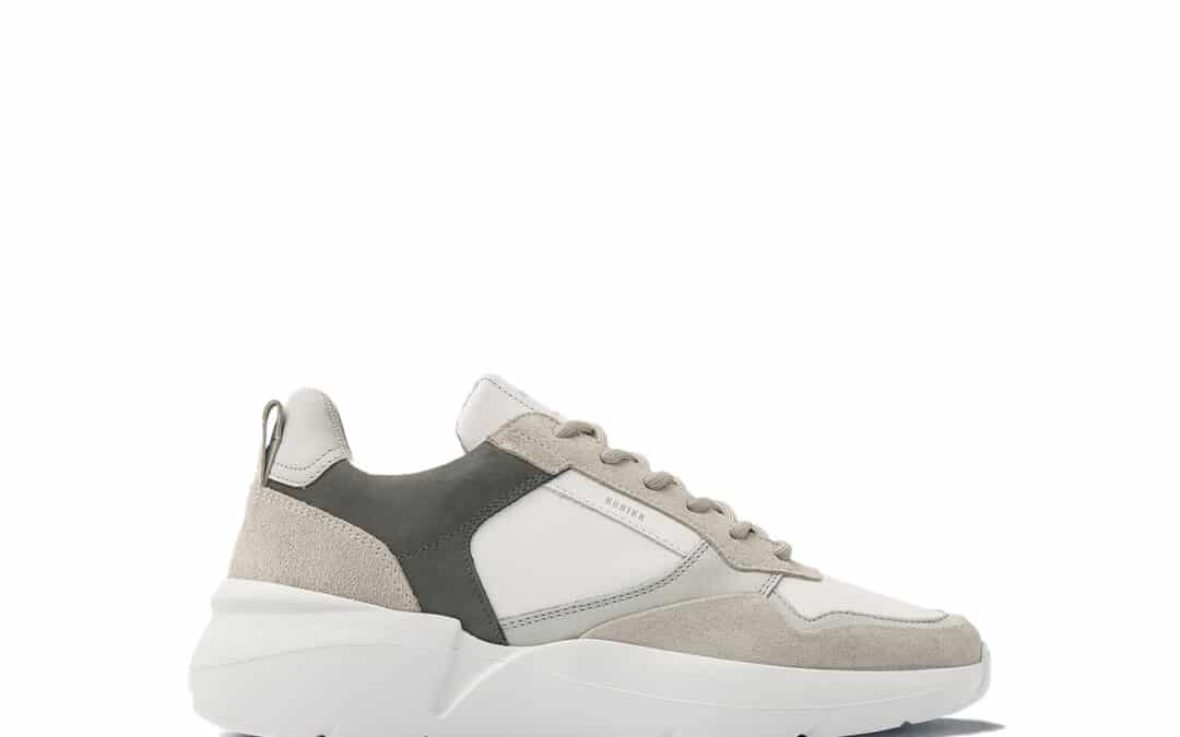 Nubikk – Roque Road Wave – Wit combi sneaker voor heren