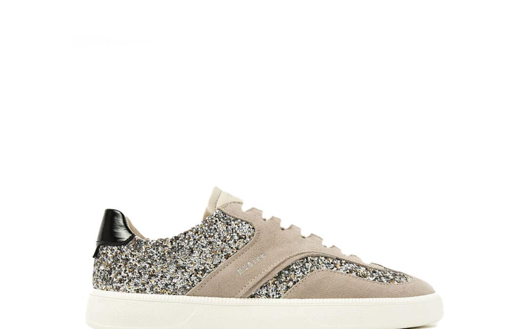 Nubikk – Ray Owen – Grijs Suede glitter sneaker voor dames