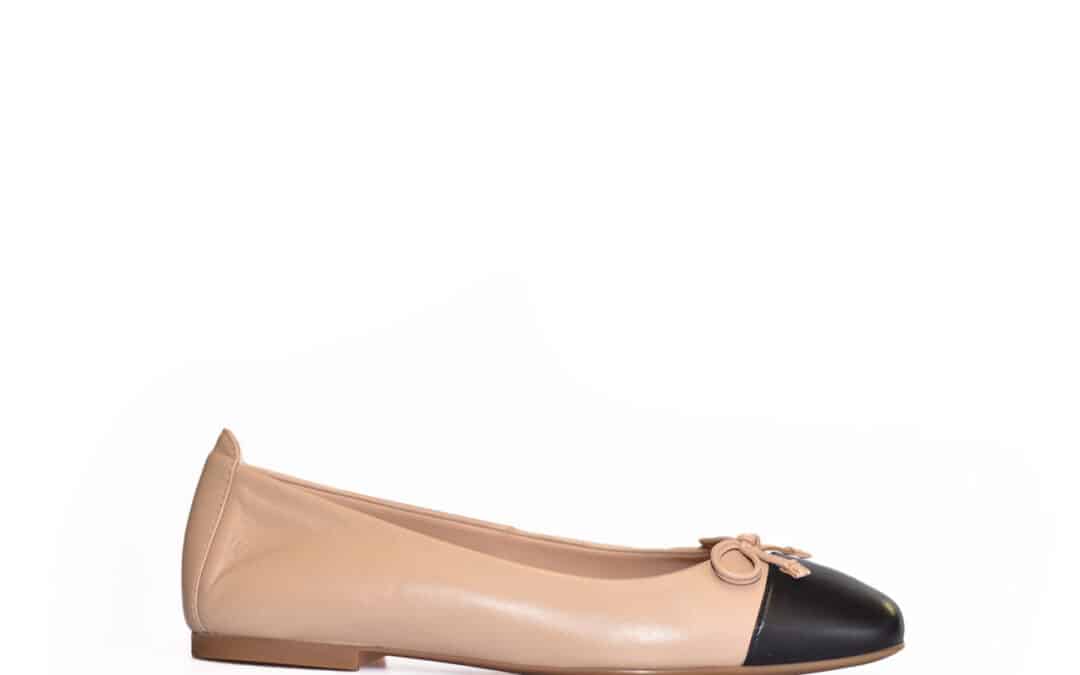 Unisa – Belle zwart beige leer ballerina