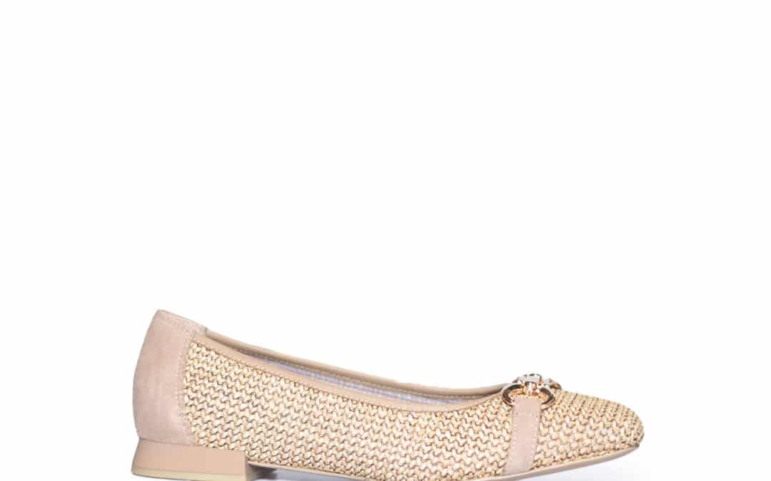 Caprice – 9-22503 – Bark raffia ballerina