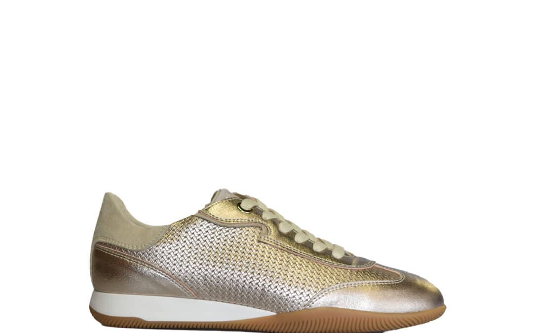 DL Sport – 6256 – Goud leer sneaker voor dames