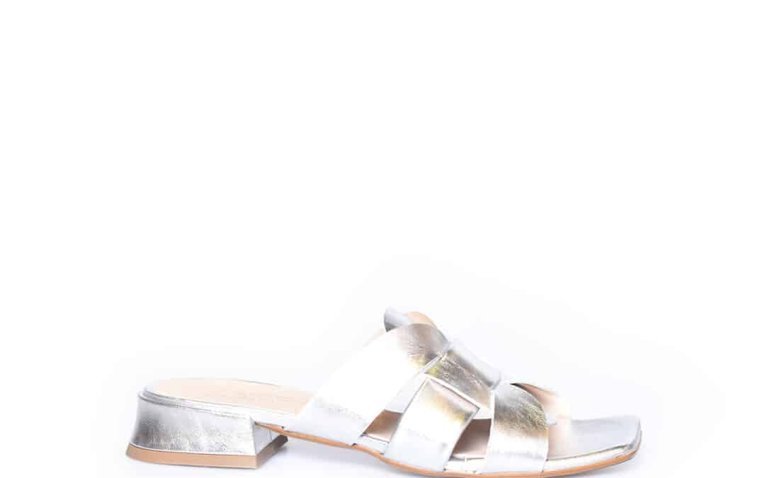 Antonio Paolo – 702 zilver leer slippers