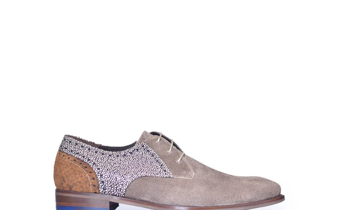 Floris van Bommel – De stapper 39.14 Taupe suede veterschoen