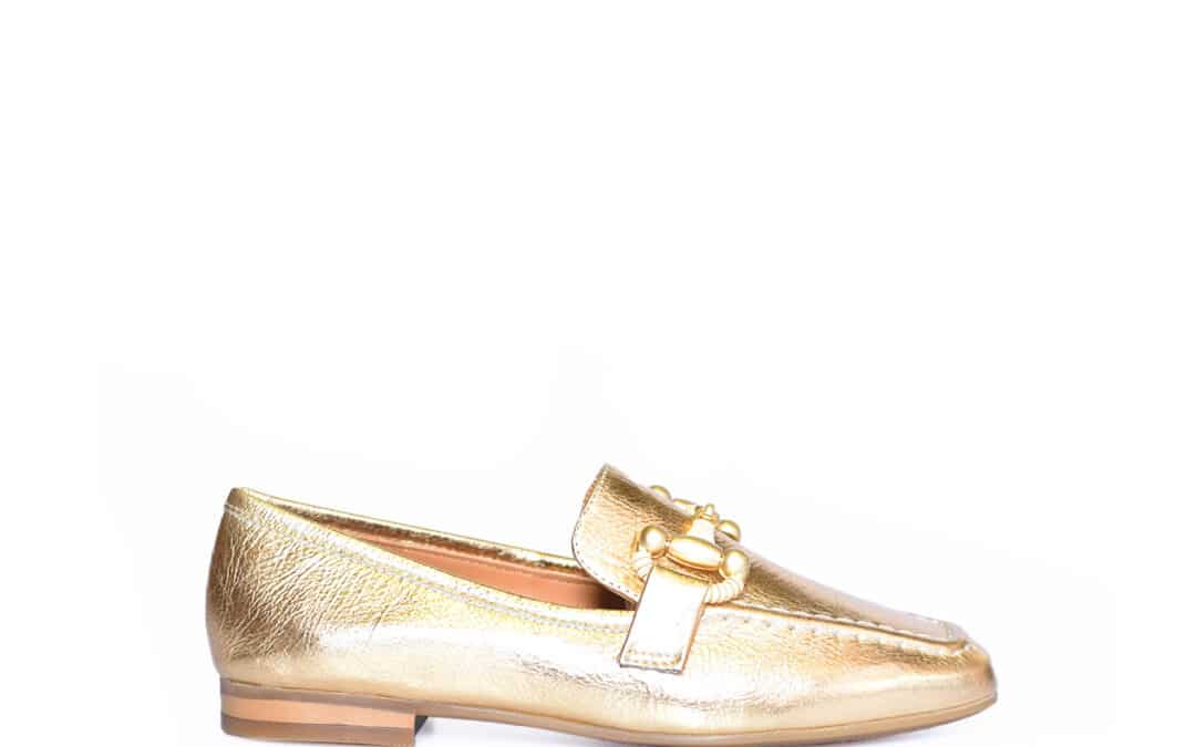 MJUS- T85101 – Goud leer moccasin