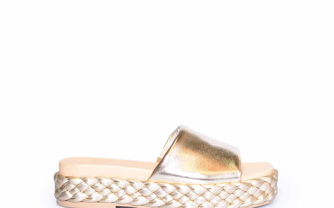 Unisa – Ebert goud leer slippers
