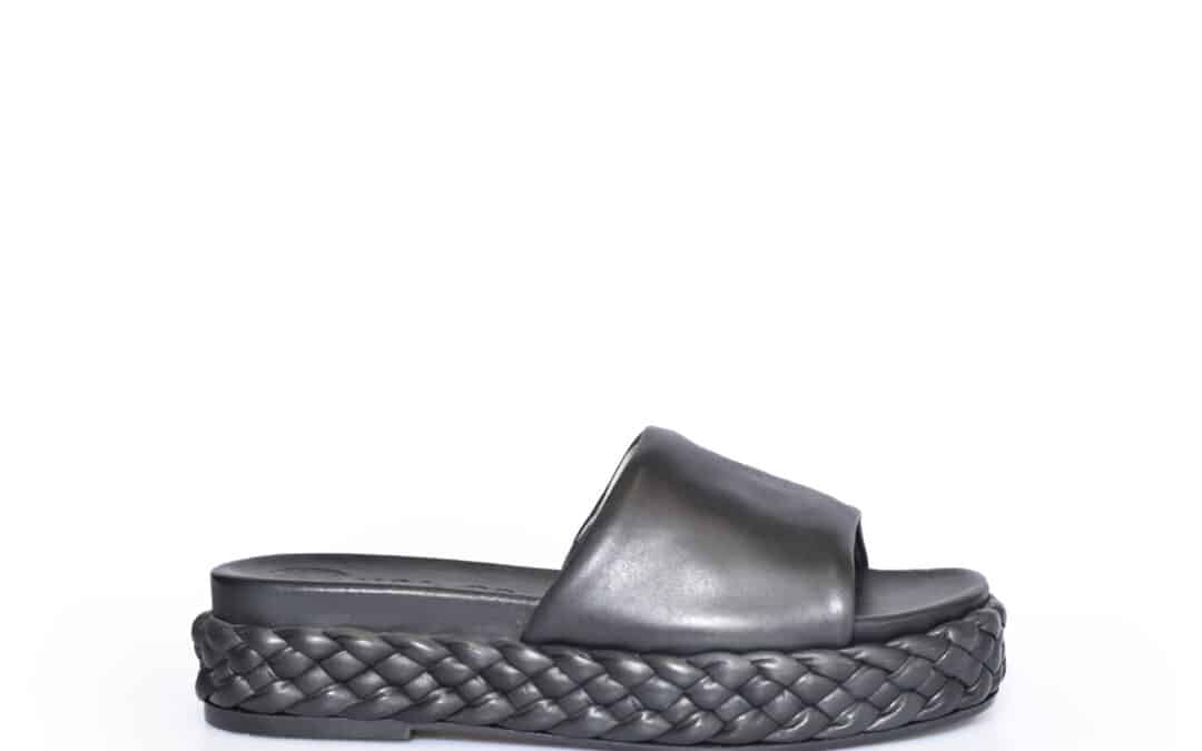 Unisa – Ebert zwart leren slippers
