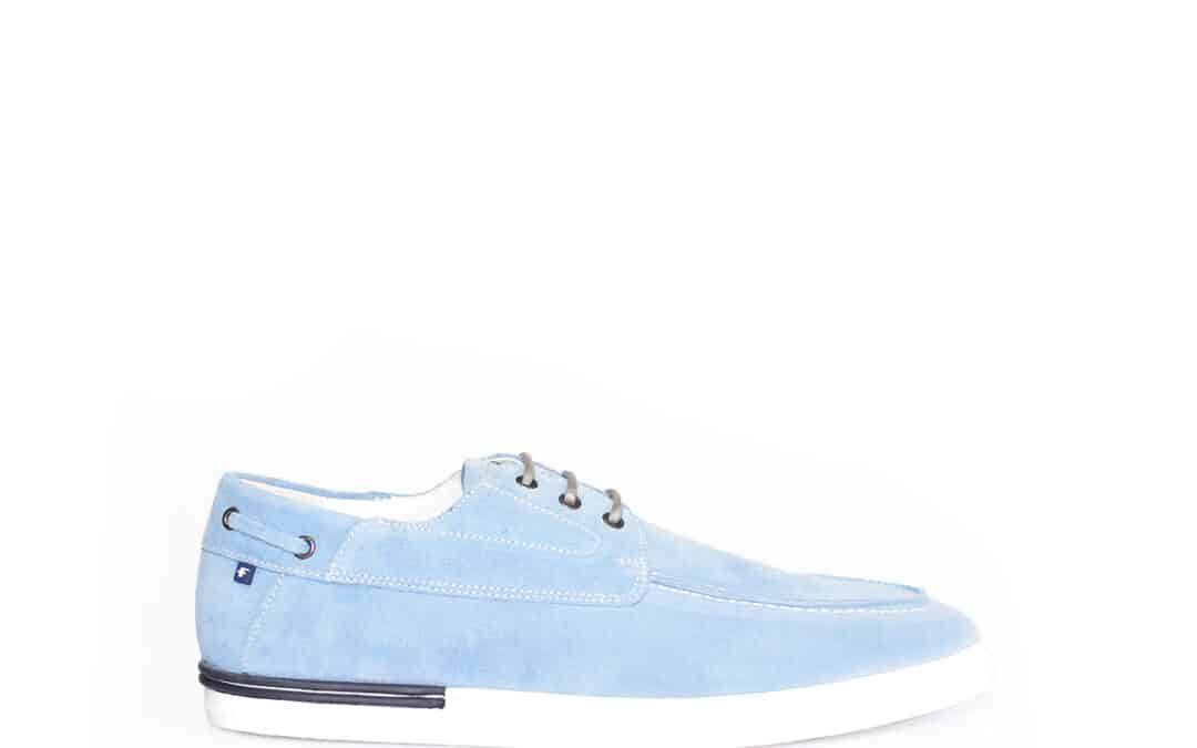 Floris van Bommel – De Dekker 03.01 Lichtblauw suede veterschoen