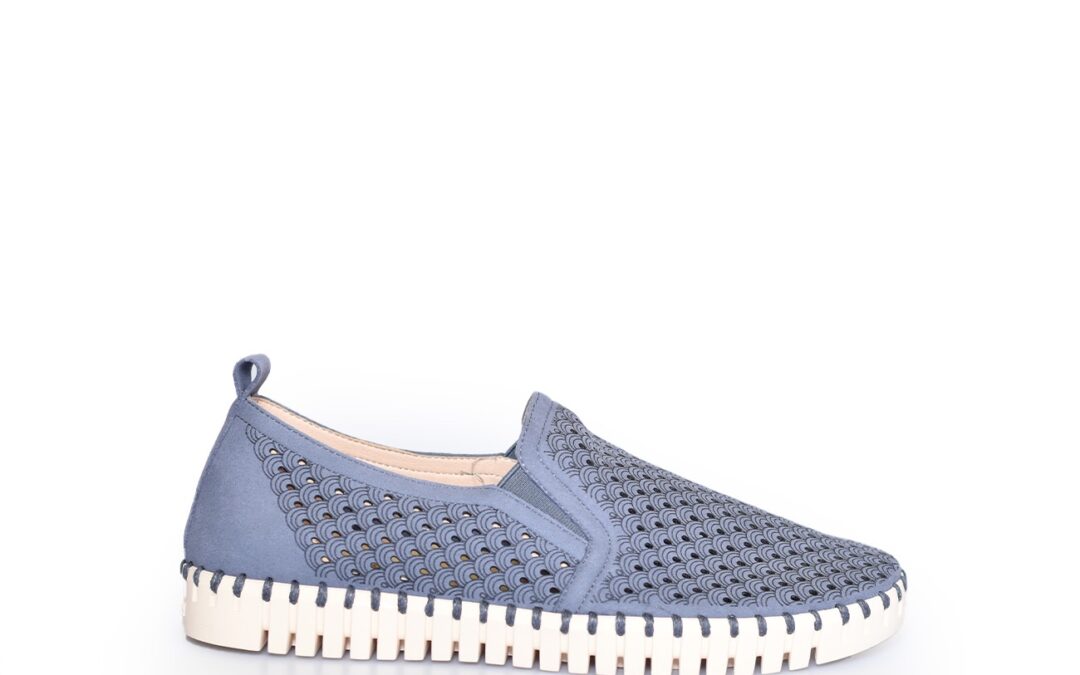 Ilse Jacobsen – Tulip 140 men – Grey blue instapper