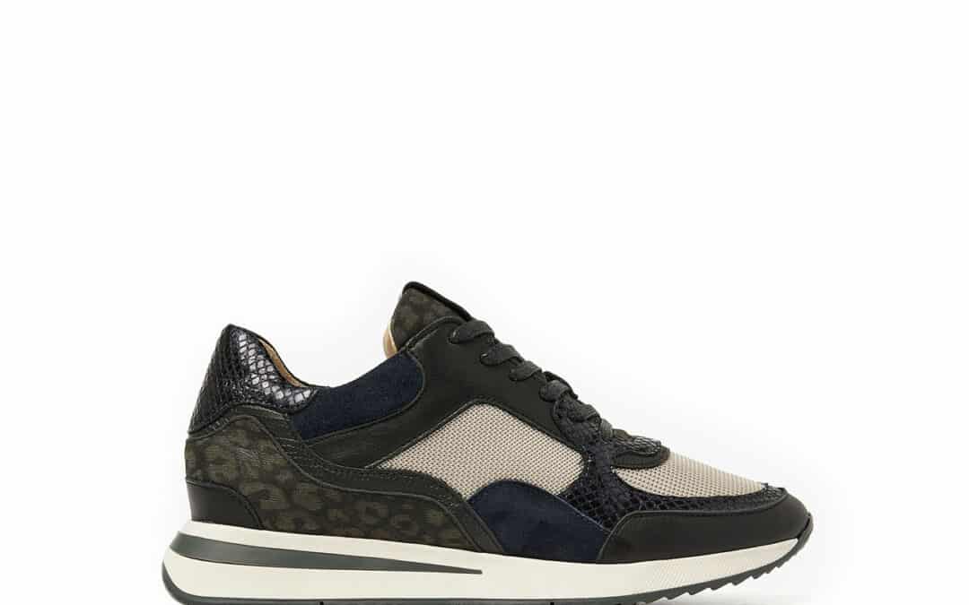 57116 Nora sooth   Blauw – zwart combi sneaker