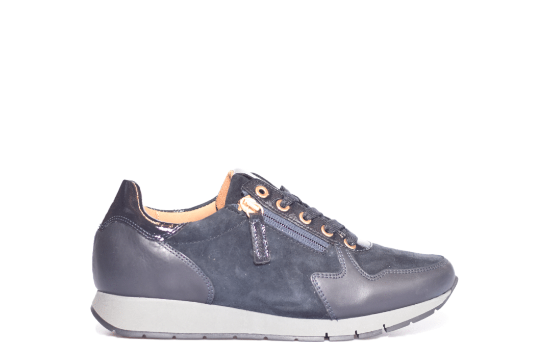 Gabor – 52.488.36 – Donkerblauw leer combi sneaker