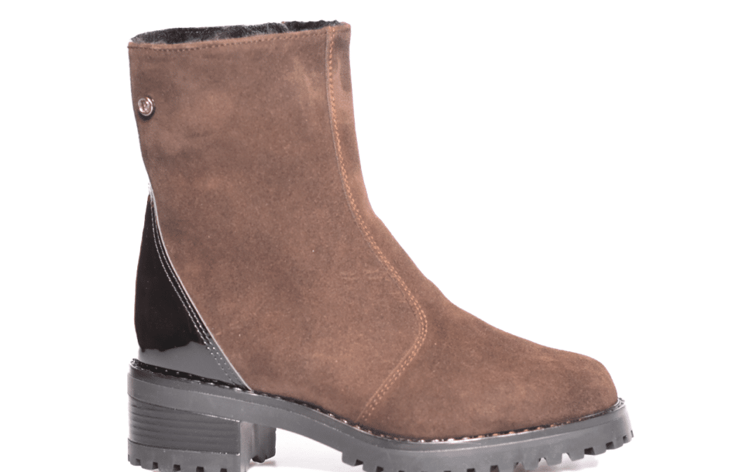 Palmroth – 83205 – Bruin suede enkellaars gevoerd