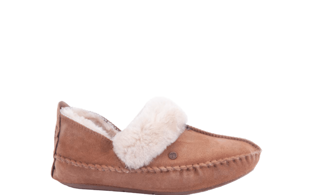 Warmbat – Barrine – Cognac suede pantoffel