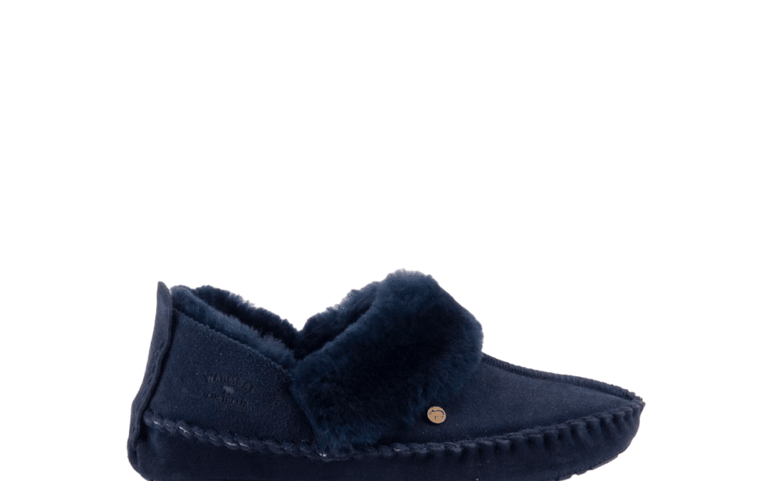 Warmbat – Barrine – Navy suede pantoffel