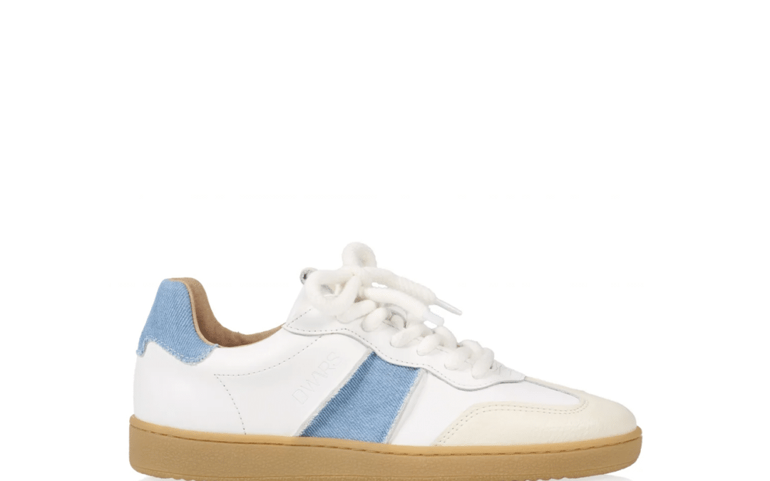 DWRS label – Poona Denim – Wit leer denim sneaker