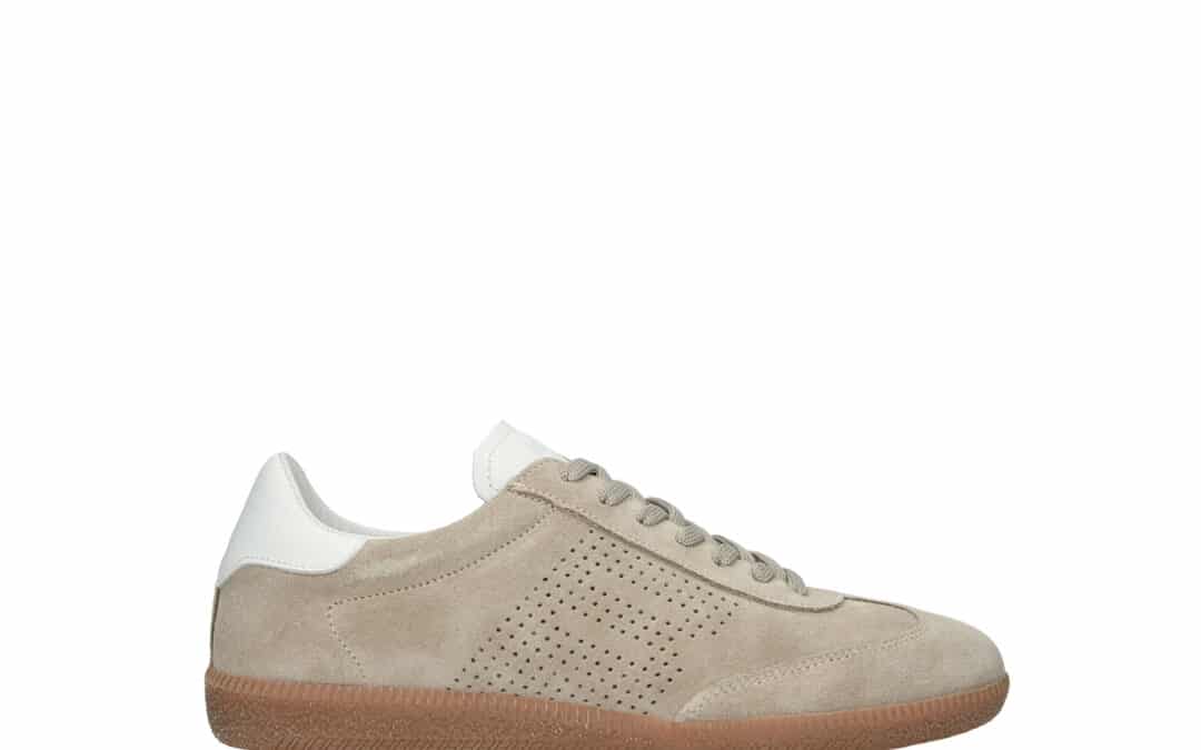 Blackstone – DL446 – Lime wren perf – Donkerbeige (earth) suede sneaker