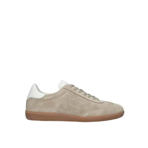 Blackstone - DL446 - Lime wren perf - Donkerbeige (earth) suede sneaker