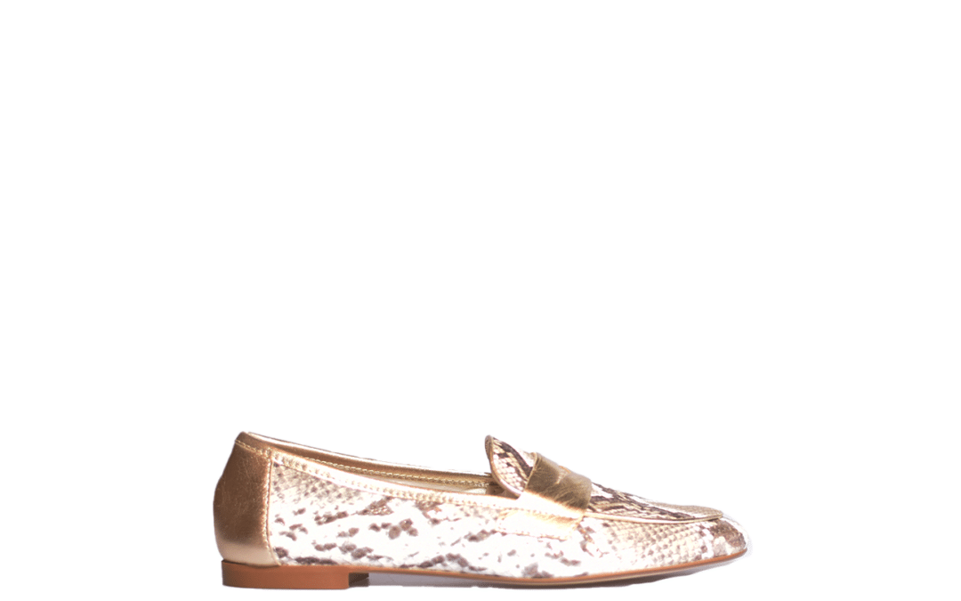 Antonio Paolo – Iris – Goud reptiel print loafer