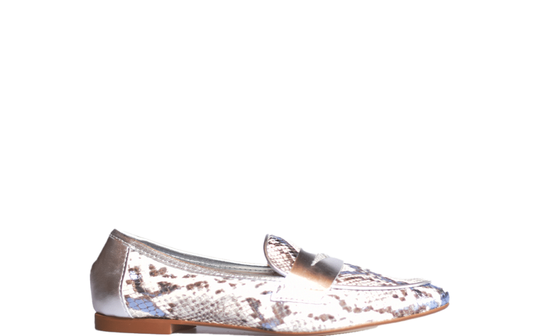 Antonio Paolo – Iris – Zilver reptiel print loafer