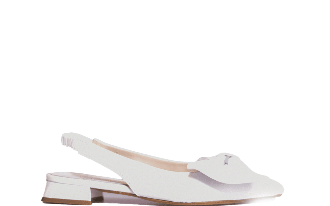 Mirella – Wit leer slingback pump