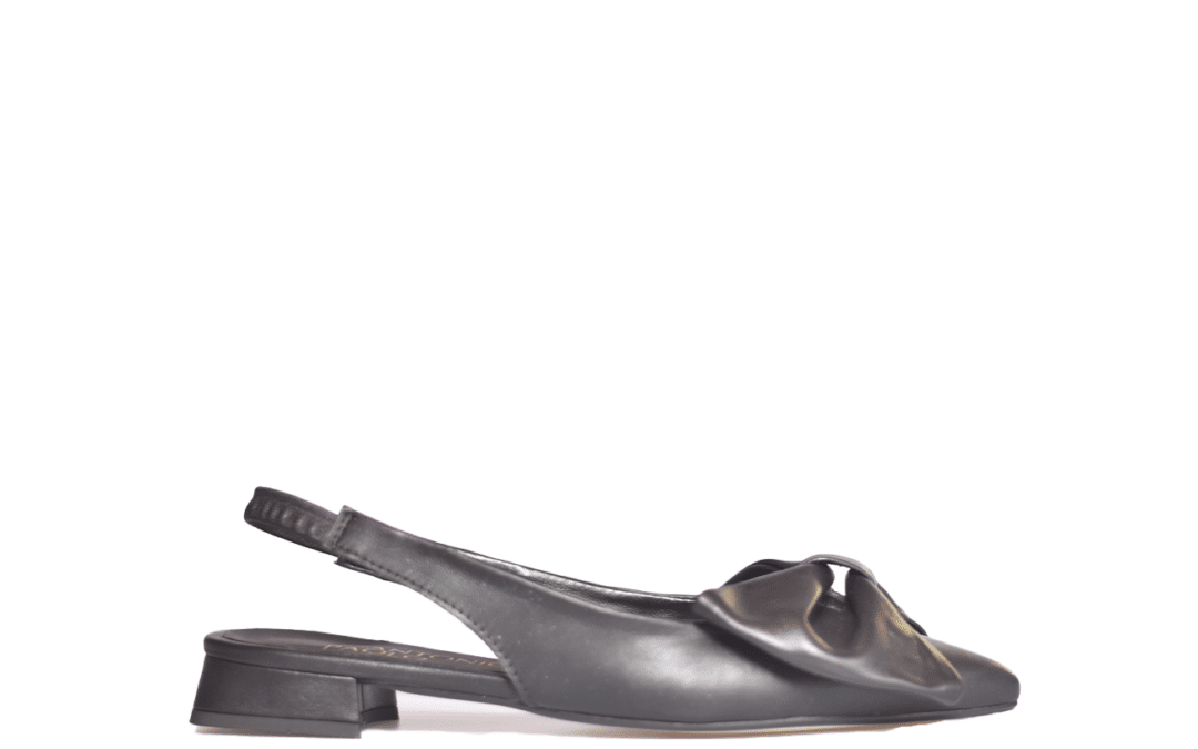 Mirella – Zwart leer slingback pump